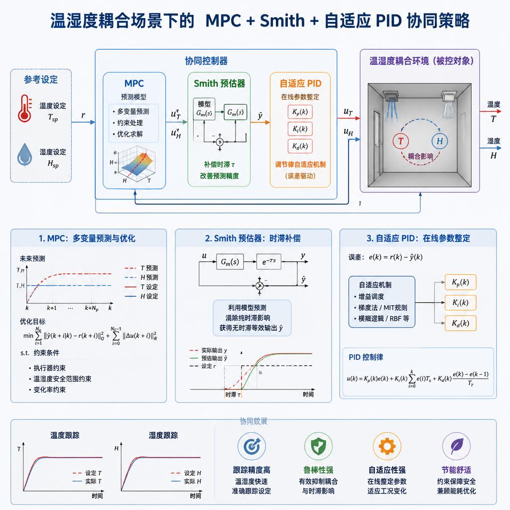 MPC + Smith + PID co‑control strategy